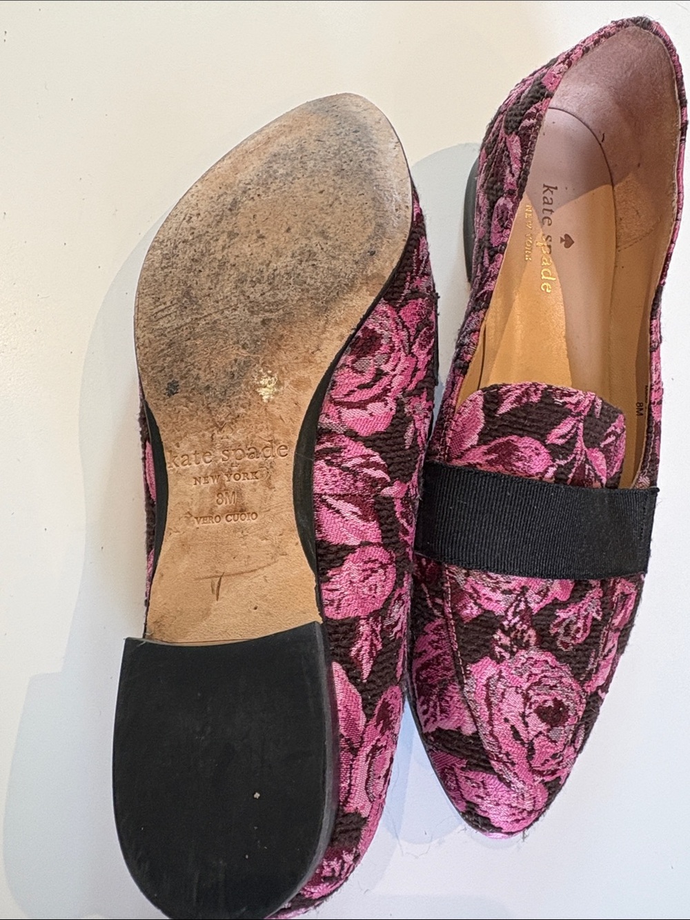 kate spade Black and Pink Floral Pointed-Toe Flats - Picture 3 of 3